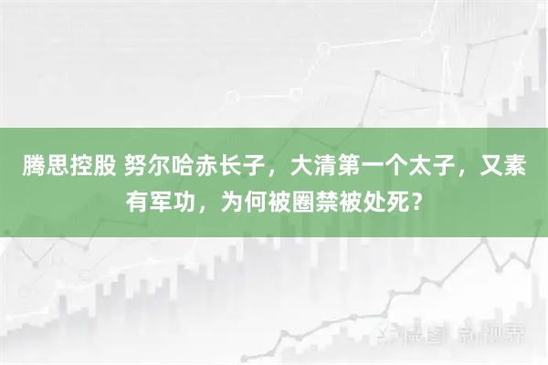 腾思控股 努尔哈赤长子，大清第一个太子，又素有军功，为何被圈禁被处死？